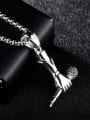 thumb Punk style Hand Microphone Titanium Necklace 2