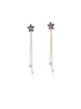 thumb Stainless Steel With Rose Gold Plated Fashion Flower Tassel Earrings 0