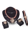 thumb 2018 Alloy Imitation-gold Plated Fashion Heart-shaped Four Pieces Jewelry Set 2