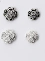thumb 925 Sterling Silver With Antique Silver Plated Vintage Flower Bead Caps 0