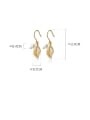 thumb 925 Sterling Silver With Gold Plated Personality Leaf Hook Earrings 3