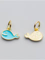 thumb 925 Sterling Silver With 18k Gold Plated Cute fish Charms 2