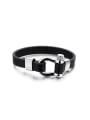 thumb Simple Titanium Artificial Leather Men Bracelet 0