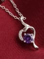 thumb Fashion Hollow Heart Cubic Zirconias Pendant Copper Necklace 2