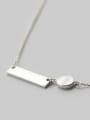 thumb S925 Silver Personality Letter Lucky Zircon Necklace 2