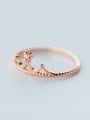 thumb Exquisite Rose Gold Plated Crown Shaped Rhinestone Ring 0
