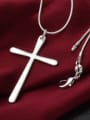 thumb Simple Smooth Cross Pendant Copper Necklace 1