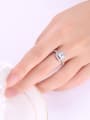 thumb All-match Platinum Plated Square Shaped Zircon Copper Ring 1