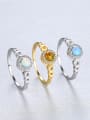 thumb 925 Sterling Silver With Opal  Simplistic Round Band Rings 2