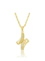 thumb High Quality 24K Gold Plated Rhinestones Geometric Shaped Necklace 0