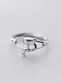 thumb 925 Sterling Silver With Platinum Plated Cute Hollow Animal Free Size Rings 0