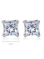 thumb Sterling Silver  square 5mm*5mm AAA zircon Stud Earrings 2