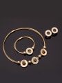 thumb Alloy Imitation-gold Plated Fashion Rhinestones Hollow Round shape Four Pieces Jewelry Set 1