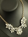 thumb Fashion Crystal Leaves-Shaped Alloy Sweater Necklace 1