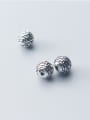 thumb 925 Sterling Silver With Antique Silver Plated Vintage Lines Round Beads 4