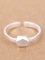 thumb Simple Geometrical Silver Opening Ring 0