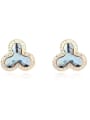 thumb Simple Shiny austrian Crystals Champagne Gold Alloy Stud Earrings 2