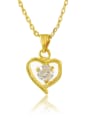 thumb Women Elegant Heart Shaped Shimmering Zircon Necklace 0