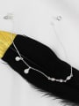 thumb Fashion White Artificial Pearls Silver Anklet 0