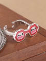 thumb Creative Mouth Glasses Opening Ring 1