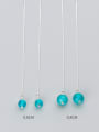 thumb S925 Simple blue sky stone line earring 0