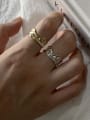 thumb 925 Sterling Silver With Gold Plated Simplistic Geometric Free Size Rings 3