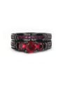 thumb Red Corundum Black Plating Noble Unisex Ring 1