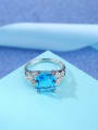 thumb Elegant Blue Glass Stone Butterfly Shaped Ring 2