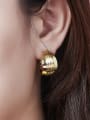 thumb Delicate 18K Gold Plated Round Line Design Earrings 1