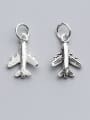 thumb 925 Sterling Silver With Silver Plated Simplistic Irregular airplane Charms 1