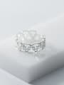 thumb Exquisite Hollow Square Shaped Rhinestones S925 Silver Ring 2