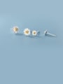thumb 925 Sterling Silver With Platinum Plated Cute Flower Stud Earrings 0