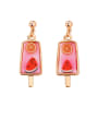 thumb Alloy With Rose Gold Plated Cute Friut Ice Cream Drop Earrings 3