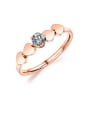 thumb Stainless Steel With Rose Gold Plated Cute Heart Band Rings 0