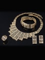 thumb Alloy Imitation-gold Plated Vintage style CZ Hollow Fan-shaped Four Pieces Jewelry Set 1