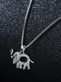 thumb 925 Sterling Silver With Platinum Plated Cute Animal Elephant  Necklaces 1