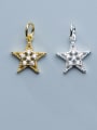 thumb 925 Sterling Silver With Cubic Zirconia Simplistic Star Charms 0