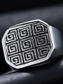 thumb Men Pun Style Geometric Shaped Painting Ring 2