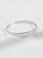 thumb 925 Sterling Silver With Silver Plated Simplistic Geometric opening Bangles 2