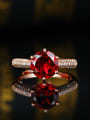 thumb Rose Gold Plated Red Garnet Gemstone Engagement Ring 1