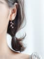 thumb S925 Silver  Wavy Strawberry Crystal Drop Earrings 2