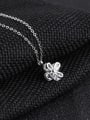 thumb Simple Flower Cubic Rhinestones Titanium Necklace 1