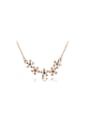 thumb Temperament Flower Shaped Rose Gold Plated Necklace 0