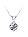 thumb Temperament Women 18K White Gold Crystal Necklace 0