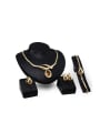 thumb Alloy Imitation-gold Plated Fashion Water Drop Crystal and CZ Four Pieces Jewelry Set 0