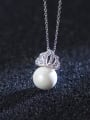 thumb S925 Silver Small Crown Pearl Necklace 0