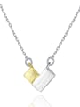 thumb 925 Sterling Silver With  Two-color plating  Simplistic Geometric Necklaces 0