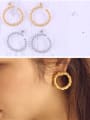 thumb Titanium With Gold Plated Simplistic Twist Round Hoop Earrings 0