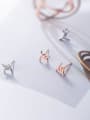 thumb 925 Sterling Silver With 18k Rose Gold Plated Trendy asymmetric Stud Earrings 0