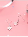 thumb 925 Sterling Silver With Platinum Plated Fashion snowflake Hook Earrings 2